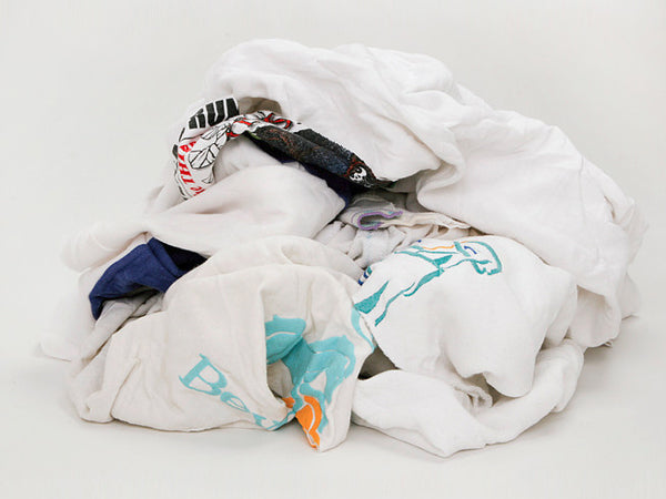 White Sweatshirt Fabric with Colorful Accents